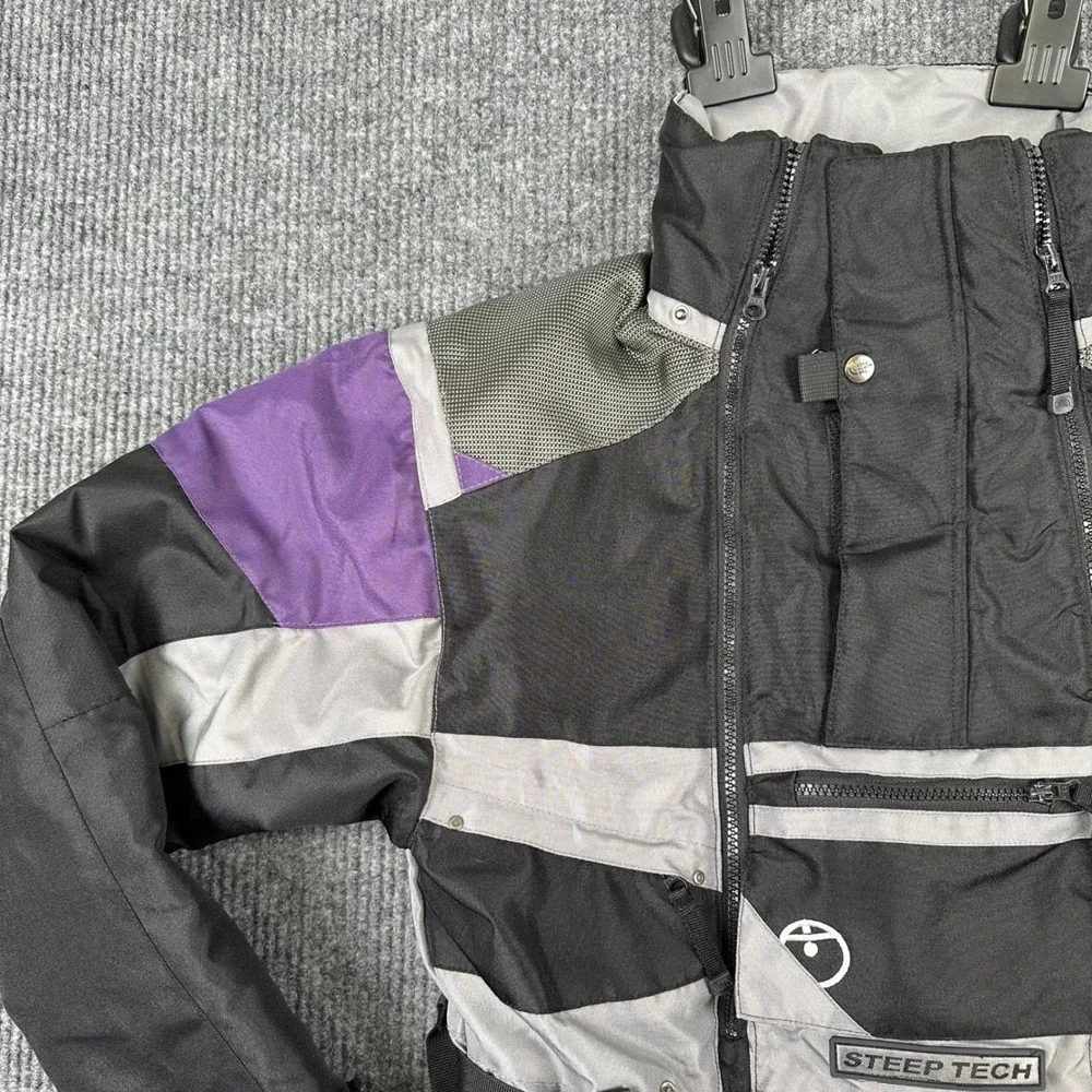 The North Face Steep Tech Scot Schmidt Ski Jacket Mens Small Black Gray Purple